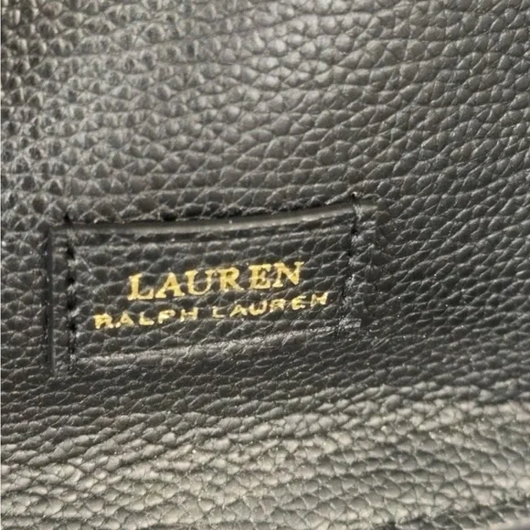 LAUREN RALPH LAUREN Large Bag Leather Black Carryover Laptop Satchel AUTHENTIC - Picture 14 of 16
